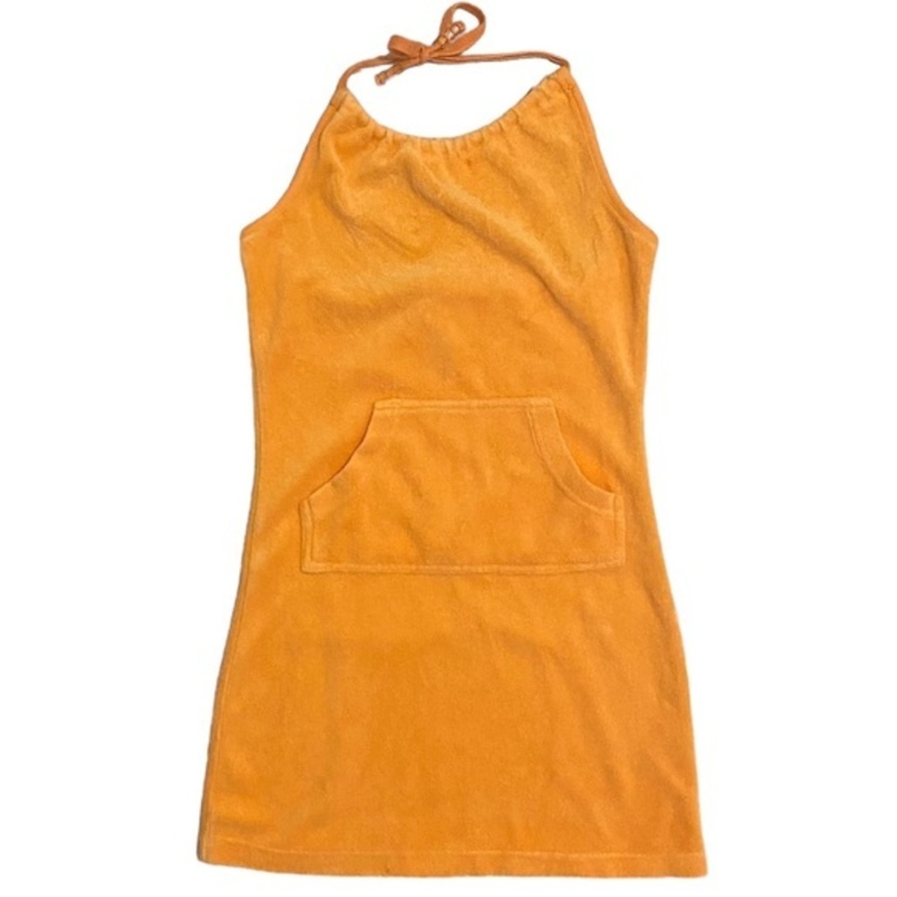 LA SENZA ORANGE HALTER NECK MINI DRESS SWIMWEAR COVER-UP SIZE SMALL - Picture 1 of 6